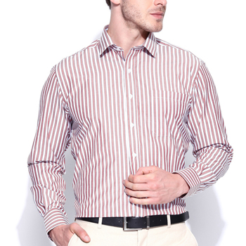Wholesale Brown and White Pin Stripe Shirt Manufacturer
