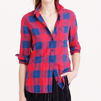 Wholesale Red and Blue Box Check Flannel Shirt Manufacturer
