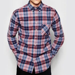 Wholesale Maroon Blue and Pink Check Flannel Shirt Manufacturer