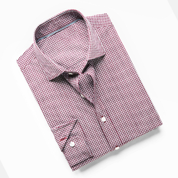 Slim-fit Gingham Purple Check Shirts