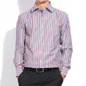 Wholesale White and Pin Stripe Burgundy Shirt Manufacturer