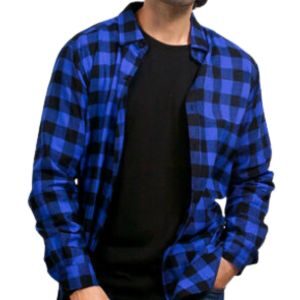 blue checked men shirt manufacturer
