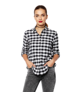 White Label Black And White Check Shirt
