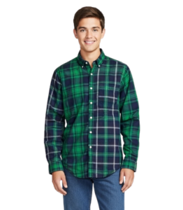 Custom Green And Blue Plaid Shirt