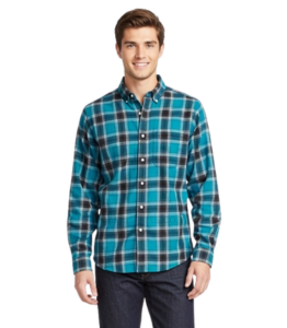 Custom Light Blue And Black Checkered Shirt