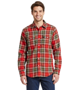 Custom Red And Brown Busy Plaid Shirt