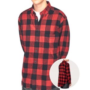 Wholesale Casual Color Block Grid Printed Flannel Shirt