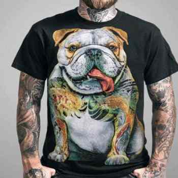 curious english bulldog party 3d t-shirts manufacturer