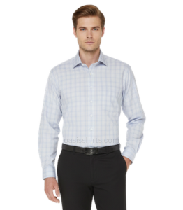 Bulk Light Blue Check Shirt