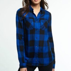 Deep Blue Checked Flannel Shirt