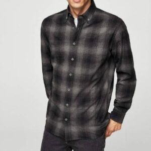 Grey Checked Flannel Shirt