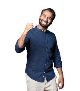 Men Ink Blue Linen Shirts Manufacturer