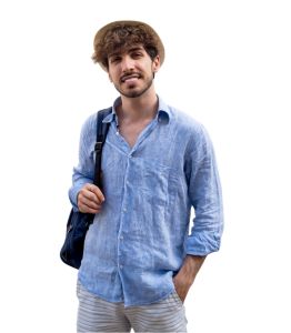 Men Rugged Blue Linen Shirts Vendor