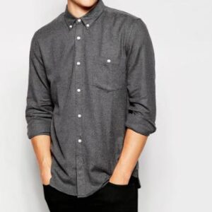 Plain Grey Flannel Shirt
