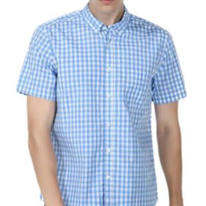 sky blue Check men shirt manufacturer