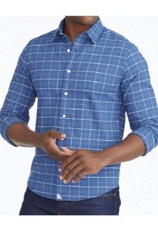 Wholesale Slim-fit Blue & White Check Shirt