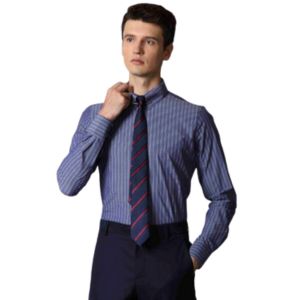 slim fit striped light blue white shirt supplier