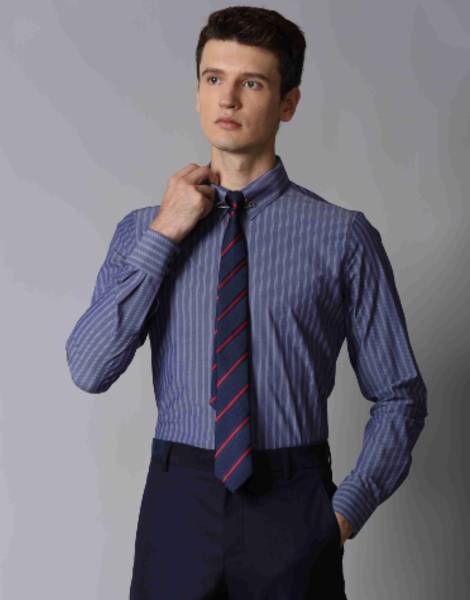 slim fit striped light blue white shirt wholesale