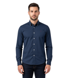 Private Label Men's Navy Blue Plain Shirt