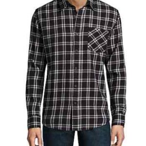 Black Checked Flannel Shirt