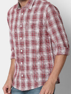 Maroon Checked Shirt Manufacturer