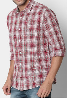 Maroon Checked Shirt Manufacturer