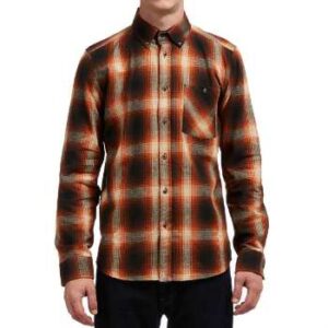 Orange Checked Flannel Shirt