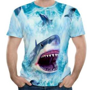wholesale shark robot 3d t-shirts supplier
