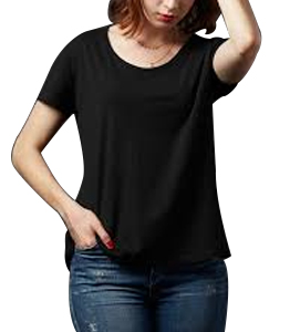 Wholesale Womens Black Round Neck T-Shirt Manufacturer
