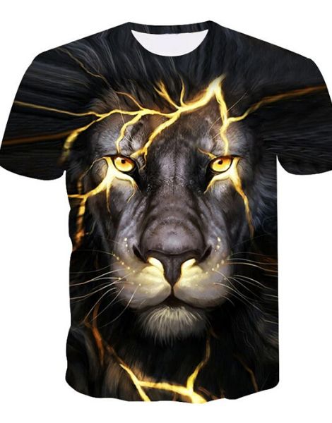 Bulk 3D Lion Printed Tshirt Manufacturers