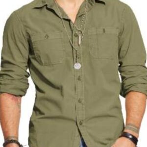 wholesale green denim shirt