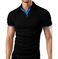 wholesale black polo neck tshirt for men