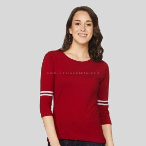 maroon women long sleeve tshirt manufacturer