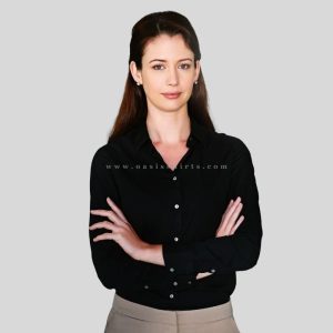 wholesale plain black shirt for women