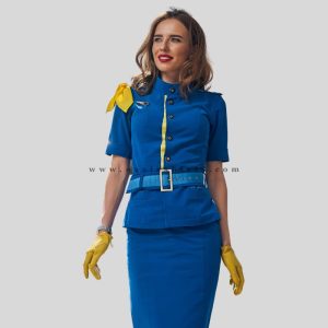 blue air hostess uniform shirt manufacturer