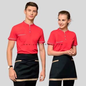 fade red catering uniform shirts vendor