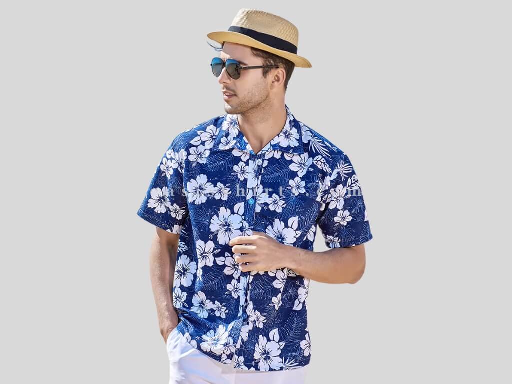 wholesale blue floral printed shirts