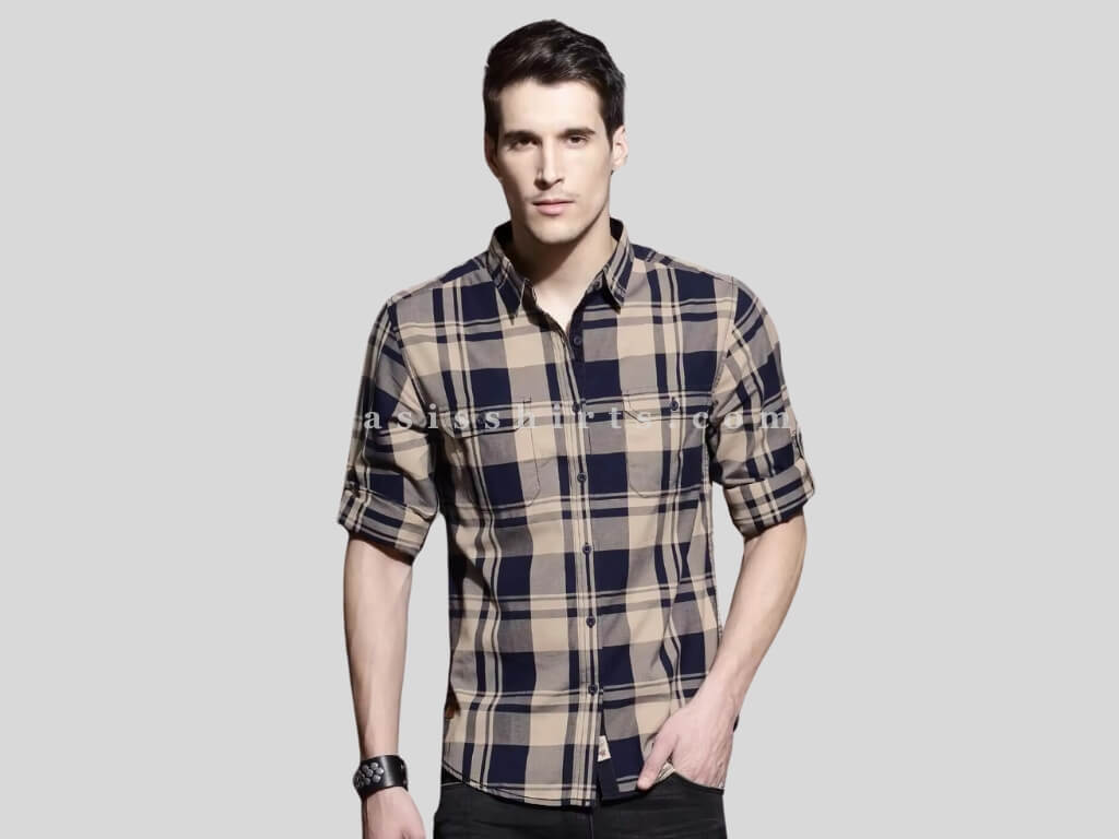 wholesale durable plaid shirts for men