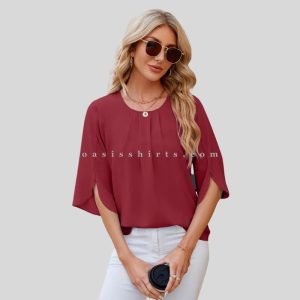 maroon lightweight chiffon top wholesaler