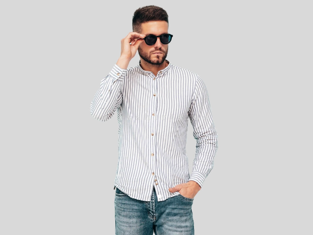 wholesale white & grey striped shirts