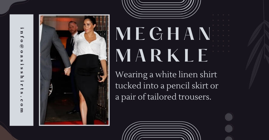 Meghan Markle in White Linen Shirt Meghan Markle in white linen shirt