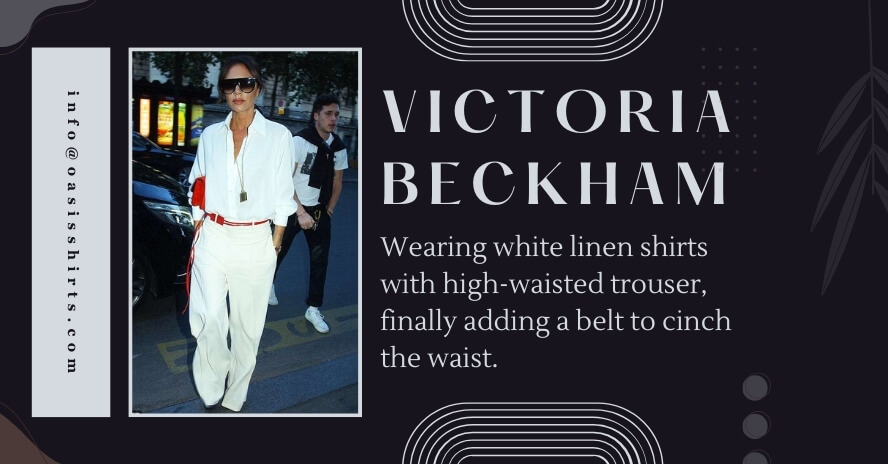 Victoria Beckham in White Linen Shirt Victoria Beckham in white linen shirt