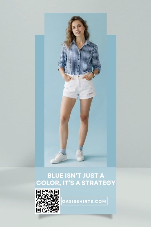 Blue checked shirt in versatile blue shades Blue checked shirt in versatile blue shades