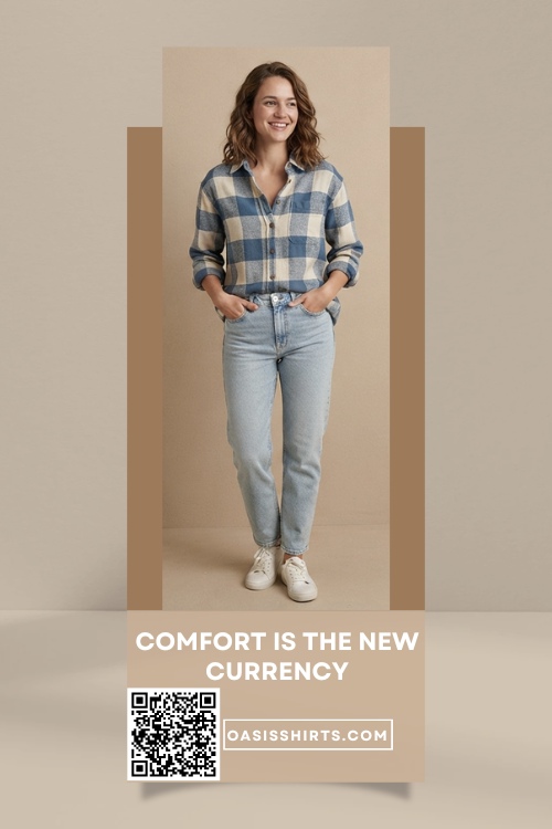 Soft cotton blue checked shirt Soft cotton blue checked shirt