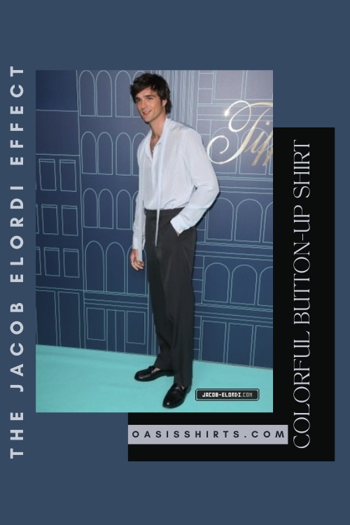 Jacob Elordi-inspired oversized blue button-up shirt Jacob Elordi-inspired oversized blue button-up shirt