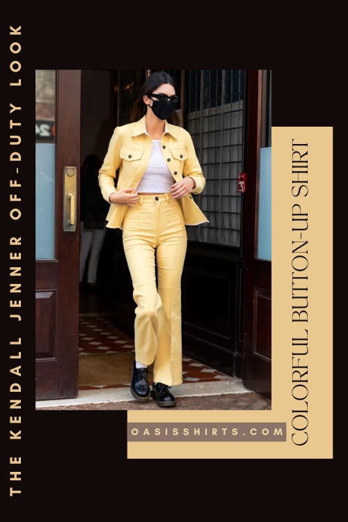 Kendall Jenner-inspired oversized yellow button-up shirt Kendall Jenner-inspired oversized yellow button-up shirt