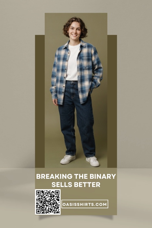 Gender-neutral blue checked shirt Gender-neutral blue checked shirt