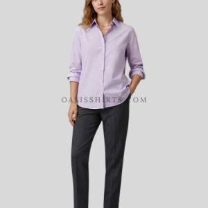 soft lavender button-up shirt supplier