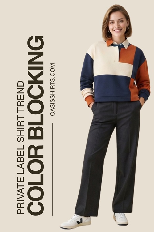 Color blocking for private label apparel Color blocking for private label apparel