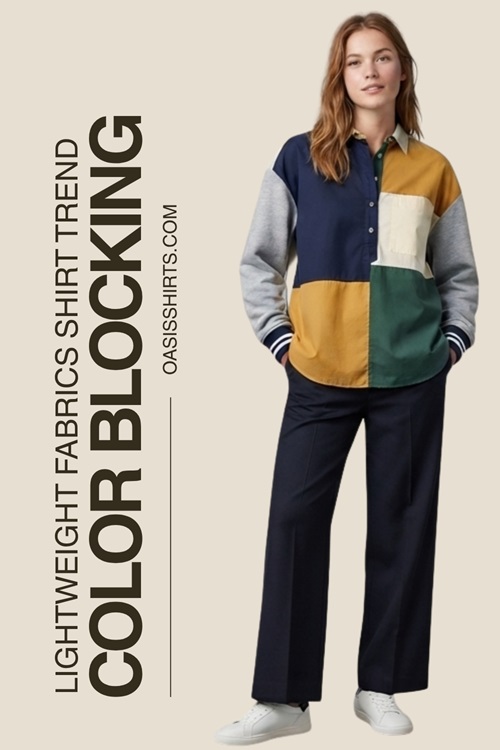Balancing fabric and color in shirt design Balancing fabric and color in shirt design